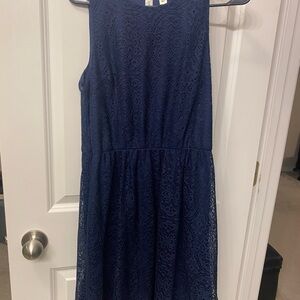 Tacera Blue Sleeveless Dress